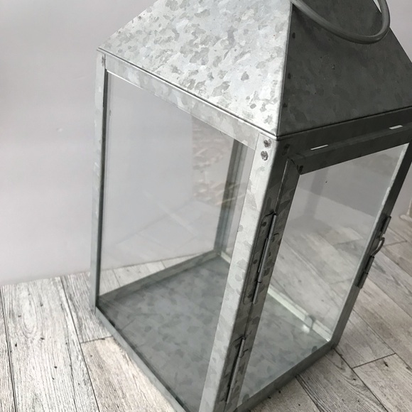 Rustic Gray Metal Lantern - Picture 4 of 5